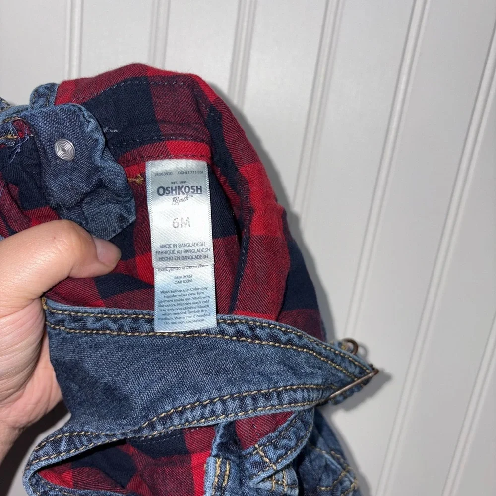 Set of 2 OshKosh B'gosh Blue Denim Kids Overalls| Size 6 Months